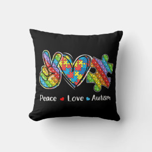 This tee with peace hand, heart shape and pop it s throw pillow