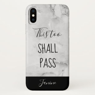 This Too Shall Pass Cute Marble Name Personalized iPhone X Case