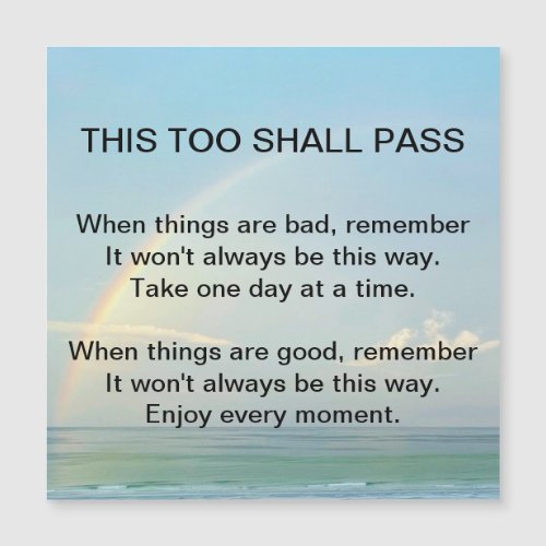 This too shall pass Magnetic Card