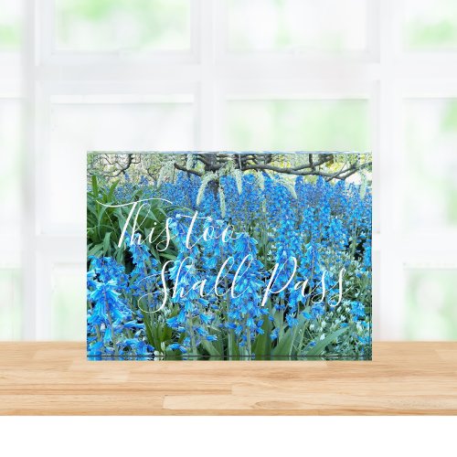 This Too Shall Pass Quote Bluebells Floral Photo Block