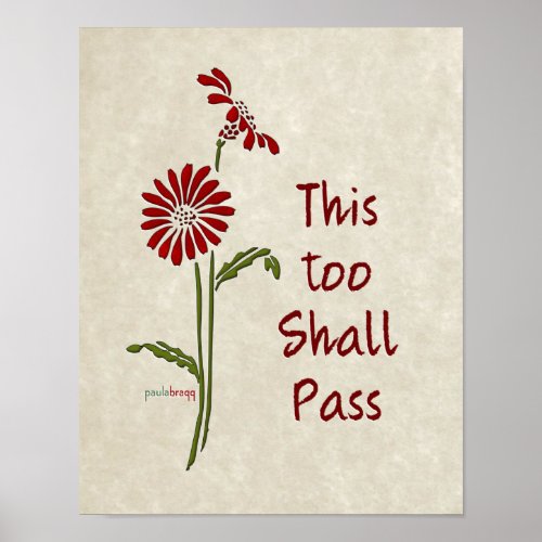 This too shall pass Recovery Quote Poster