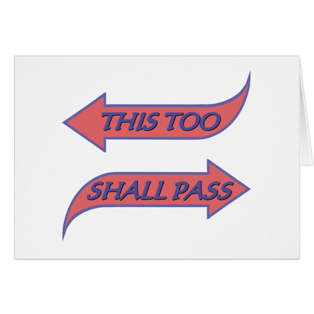 This Too Shall Pass Recovery Slogan Saying Cards (Front Horizontal)
