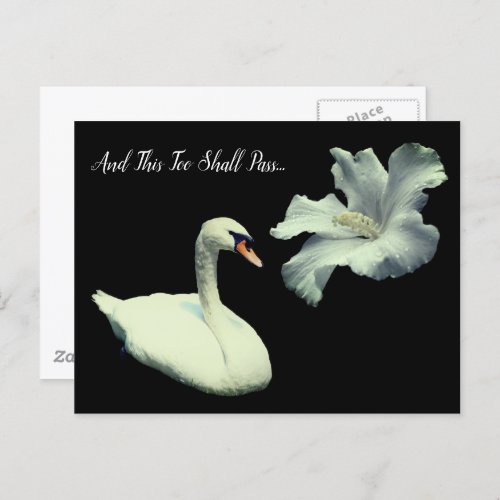 This Too Shall Pass Swan Inspirational  Postcard