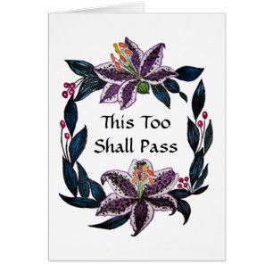 "This Too Shall Pass" Watercolor Lily Wreath Cards