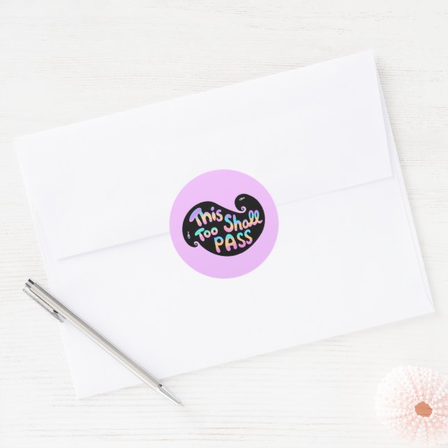 This Too Shall Pass Wave Classic Round Sticker (Envelope)