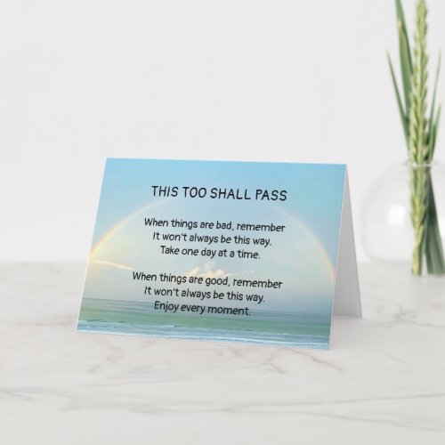 This Too Shall Pass Wooden Box Sign Thank You Card