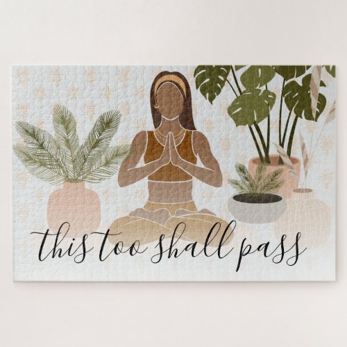 This Too Shall Pass Yoga Botanical Jigsaw Puzzle