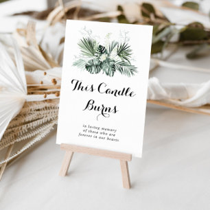 This Tropical Greenery White Floral Candle Burns Poster