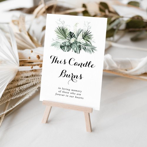 This Tropical Greenery White Floral Candle Burns  Poster