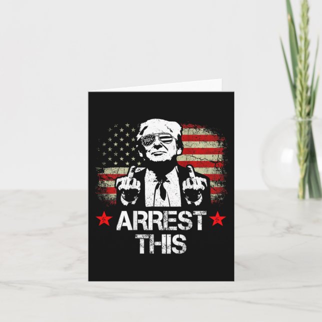 This Trump Middle Fingers Pro Trump 2024 (on Back) Card (Front)