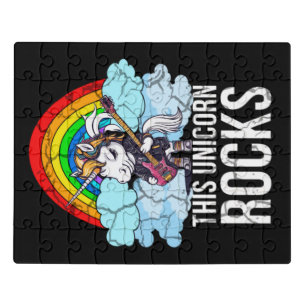This Unicorn Rocks Guitar Jigsaw Puzzle