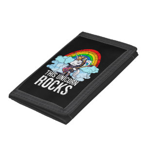 This Unicorn Rocks Guitar Tri-fold Wallet