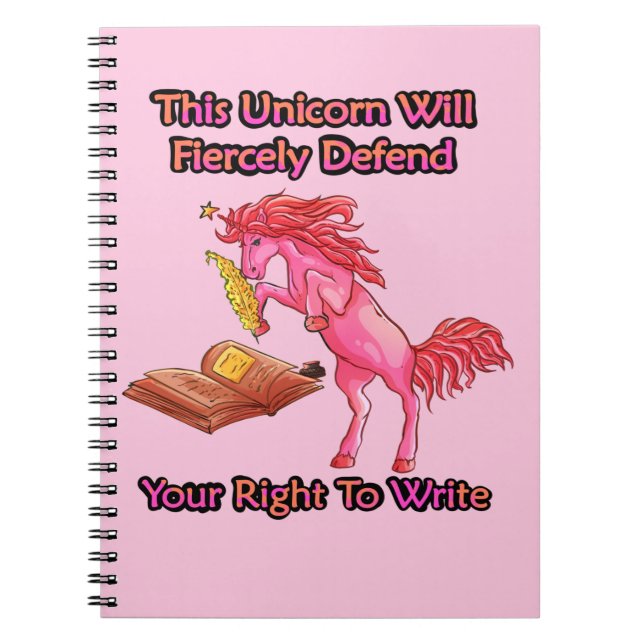 This Unicorn Will Fiercely Defend Your Right Notebook (Front)