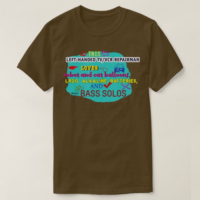 This VCR Repairman Loves Cat Balloons Batteries Ba T-Shirt (Design Front)