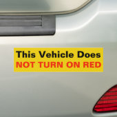This Vehicle Does Not Turn on RED sticker | Zazzle