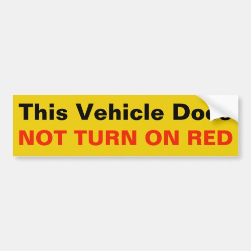 This Vehicle Does Not Turn on RED sticker