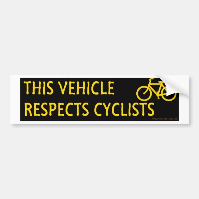 This Vehicle Respects Cyclists bumper sticker (Front)