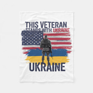 This Veteran Stands With Ukraine 2 Fleece Blanket