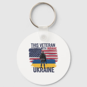 This Veteran Stands With Ukraine 2 Keychain