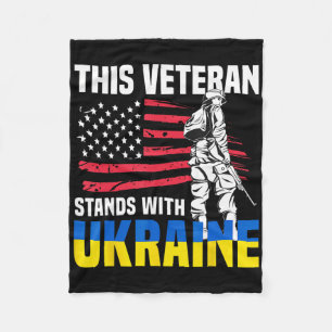 This Veteran Stands With Ukraine 4  Fleece Blanket