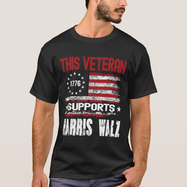 This Veteran Supports Harris Wheimer 2024 American T-Shirt (Front)
