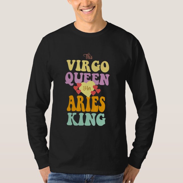 THIS VIRGO QUEEN LOVES HER ARIES KING T-Shirt (Front)