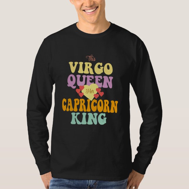 THIS VIRGO QUEEN LOVES HER CAPRICORN KING T-Shirt (Front)