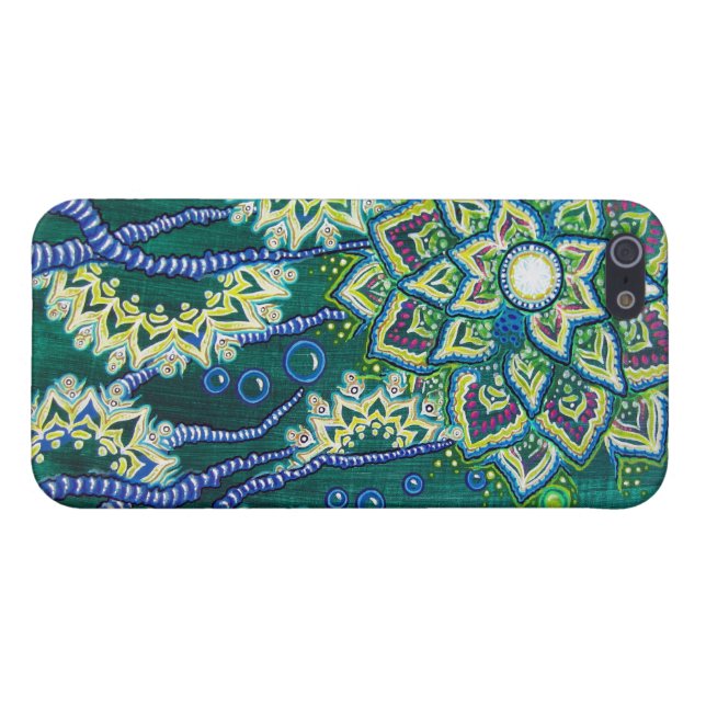 "This Was All Ocean, Once" (Floral Aquatic Scene) iPhone Case (Back Horizontal)
