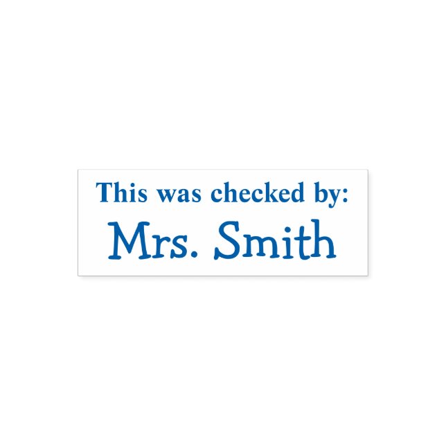 “This was checked by” Personalized Rubber Stamp (Design)