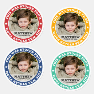 This was stolen from Modern Custom Photo Name Kids' Labels