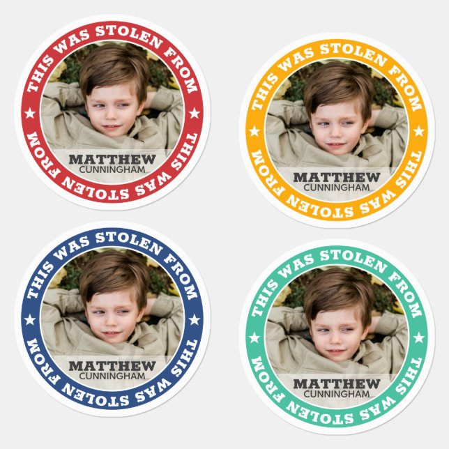 This was stolen from | Modern Custom Photo Name Kids' Labels (Group)