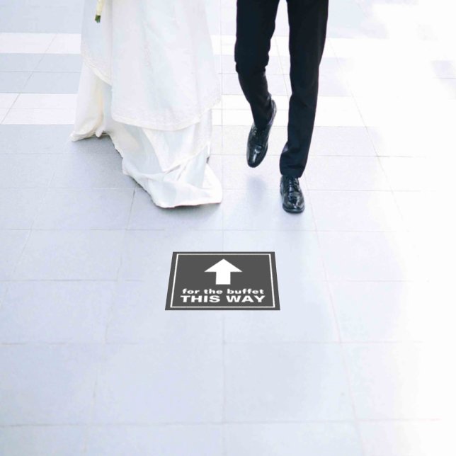 this way arrow white floor decals (Wedding)