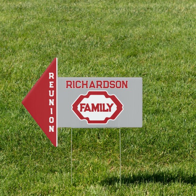 This Way! Fun, informative Family Reunion Sign (Insitu)