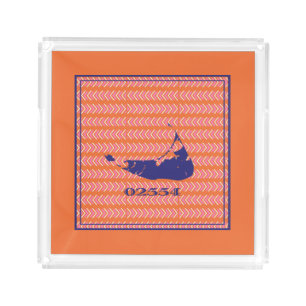 This Way That Way Nantucket Zip Code Acrylic Tray