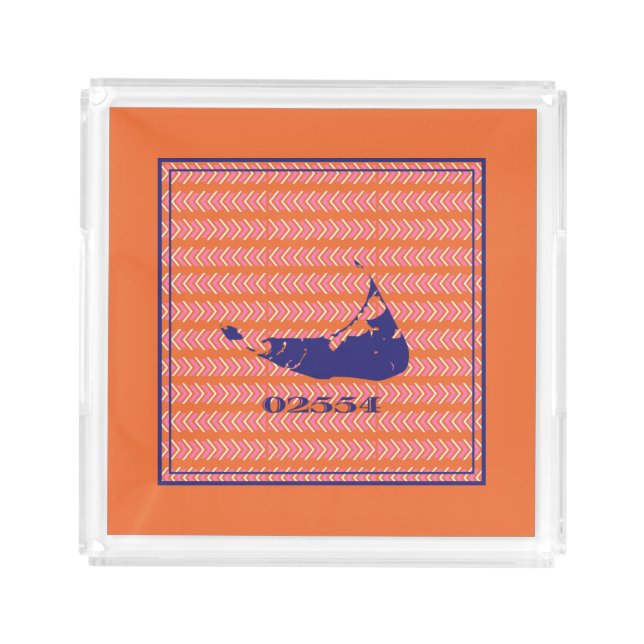 This Way That Way Nantucket Zip Code Acrylic Tray (Front)