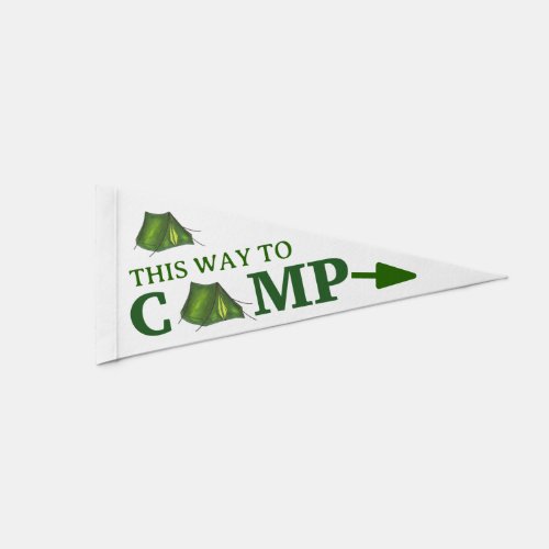This Way to Camp Arrow Summer Camping Tent Outdoor Pennant Flag