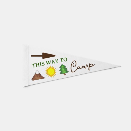 This Way to Camp Arrow Woods Sun Tree Tent Camping Pennant Flag