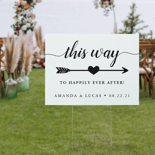 This Way to Happily Ever After  Wedding Sign