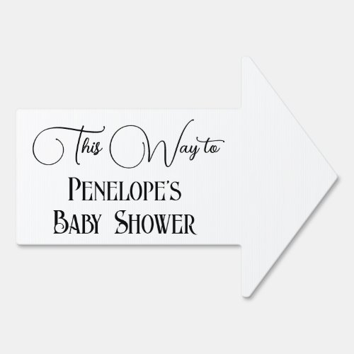 This Way to The Celebrants Name Baby Shower Arrow Sign