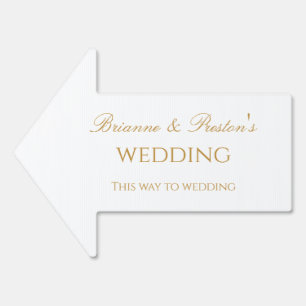 This Way To Wedding Custom Gold Arrow Sign