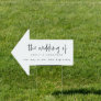 This Way to Wedding Direction White Arrow Sign