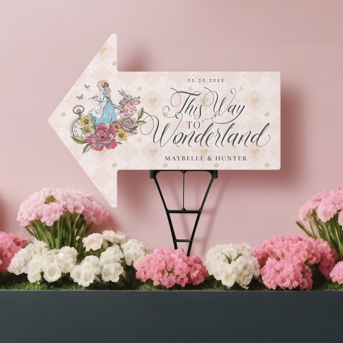 This Way to Wonderland Vintage Fairytale Wedding Sign