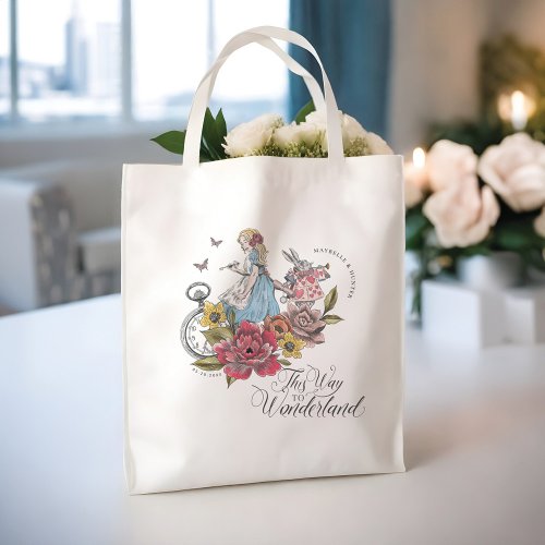 This Way to Wonderland Vintage Fairytale Wedding Tote Bag
