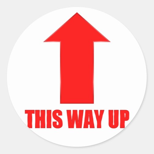 This Way Up Classic Round Sticker