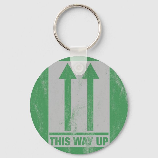 This way up sign keychain (Front)