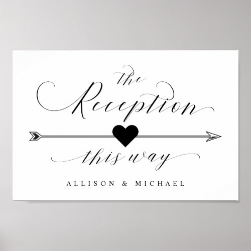 This Way Wedding Reception Script Arrow Sign