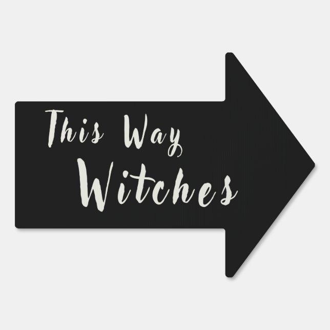 This Way Witches Black Halloween Arrow Yard Sign (Back)