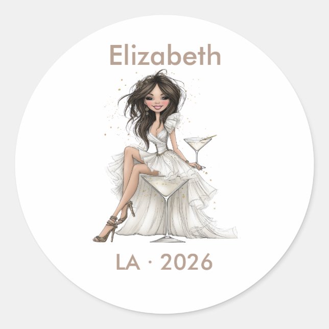 This Wife is a Showgirl Bachelorette Classic Round Sticker (Front)