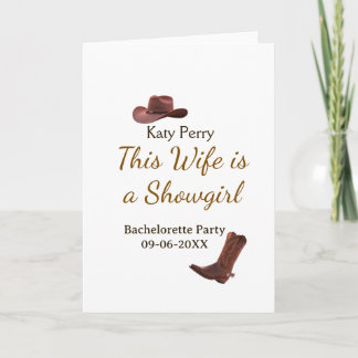 This Wife is a showgirl bachelorette party name da Card