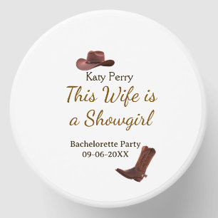 This Wife is a showgirl bachelorette party name da Mini Candle Favors